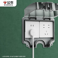 公牛（BULL）開關(guān)插座 86型防水開關(guān)面板盒防水罩插座浴室防水盒 F06 暗裝兩位