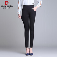 皮爾卡丹（pierre cardin）外穿打底褲女春秋季高腰彈力顯瘦中年女士媽媽大碼胖mm小腳鉛筆褲 黑色【不加絨】長(cháng)褲 【不加絨】 S 【92斤以下】