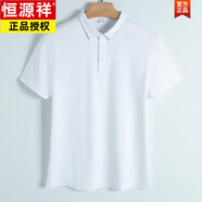 恒源祥雙面液氨絲光棉polo衫男t恤襯衫匹馬棉商務(wù)短袖polo衫男士高級感 漂白 M M (115-140斤)