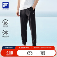 FILA 斐樂官方運(yùn)動(dòng)褲男2025年夏季薄款透氣防曬針織褲子收口健身長褲