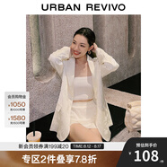 UR【鐘楚曦同款/新中式/HOT】女款提花裙褲短褲UWG640109 米白 XL