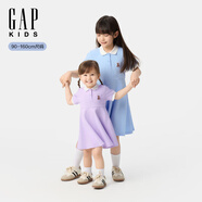 Gap【大小童同款】女童2025夏季新款polo短袖連衣裙兒童裝766476 紫色 130 cm(8-9歲)亞洲尺碼