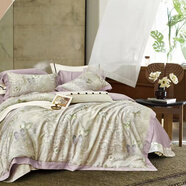 水星系列100支萊賽爾天絲四件套2025新款復古花卉被套高支A類(lèi) 蝶舞-灰 床單款 1.8四件套-被套200x23