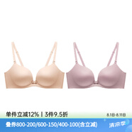 蘭卓麗文胸內(nèi)衣女無鋼圈小胸聚攏顯大舒適減壓胸罩薄杯女士內(nèi)衣無痕文胸 膚+粉紫 75B 中薄杯