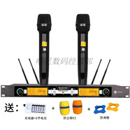 森海塞爾skm9000無線一拖二話筒舞臺演出ktv歌防嘯叫真分集麥克風 普通黑色手持