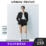 UR2025春季新款女裝法式復(fù)古娃娃領(lǐng)短款寬松外套UYU150011 黑色 (偏短) L