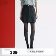 伊芙麗（eifini）伊芙麗時(shí)髦百搭質(zhì)感拼接蕾絲短裙2024冬季新款氣質(zhì)設計感茶歇半裙 深灰 160/64A/M 105-115斤