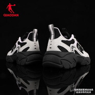 喬丹QIAODAN運動(dòng)鞋冬季女鞋皮面跑步鞋休閑鞋老爹鞋子學(xué)生R 黑色/淺苔灰-4346R 38