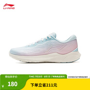 李寧（LI-NING）輕逸休閑慢跑鞋女子2025新款舒適透氣反光運動鞋ARSV030 盈粉色/淺晴藍-3 38