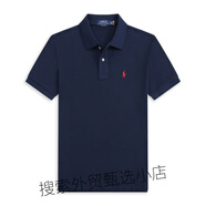 POLO SPORT 美國保羅polo衫男短袖純棉休閑百搭t恤男商務(wù)新品翻領(lǐng)半袖體恤男 寶藍色配紅標 M 建議125-145斤