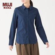 無印良品 MUJI 女式 新疆棉 輕量法蘭絨 襯衫 W9AC506 海軍藍(lán) XL