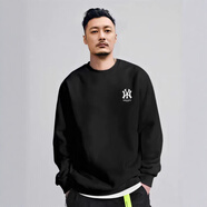 MY潮牌余文樂(lè )秋冬重磅圓領(lǐng)純棉t恤本命年紅色純棉衛衣情侶加絨百搭 黑色 M