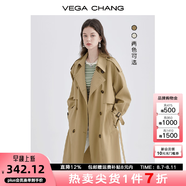 VEGA CHANG風(fēng)衣女中長款2025春秋季新款韓版收腰經(jīng)典時(shí)尚外套ins潮 鷺茶色 M