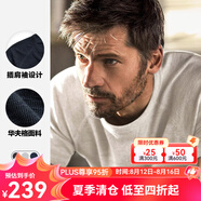 AKSERIES【商場同款】AK男裝衣多穿復(fù)古華夫格全棉透氣短袖t恤男1900334 米白 M