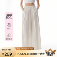 艾萊依時(shí)尚山本褲女夏季休閑涼感透氣高腰寬松防曬直筒褲長褲 流花白L
