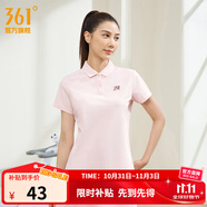 361°運(yùn)動翻領(lǐng)t恤2025年春夏季新款休閑透氣短袖情侶POLO衫開學(xué)季 【女款】千禧粉 L