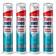 漢高（Theramed）德國進(jìn)口牙膏100ml 按壓直立式清潔清新口腔 清新口氣（綠色*4支）