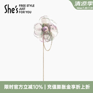 She's茜子愛的模樣原創(chuàng)郁金香無耳洞耳骨夾小眾耳墜高級感輕奢耳飾耳環(huán) 通透紫色E0