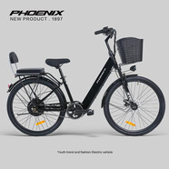 溫氏鳳凰;WEN＇S PHOENIX【新品】鳳凰小型鋰電池電動(dòng)腳踏車男女士助力電動(dòng)車新國(guó)標(biāo)電動(dòng)腳 L8-24寸-輻條輪-單速-黑色 36V10AH