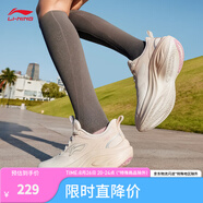 李寧凌波v2丨休閑慢跑鞋女鞋2025新款舒適透氣簡約低幫運(yùn)動(dòng)鞋ARSV104 米白色/淡蕊橘-4 36