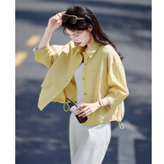 尚靜休閑外套女夏季新款女裝通勤百搭翻領(lǐng)時尚輕薄舒適遮陽短外套女