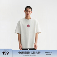 CHINISM  CH赤塵美式?jīng)龈兴俑啥绦鋞恤男士夏季潮流寬松休閑五分袖上衣 花灰色 L