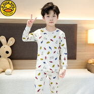 G.DUCKKIDS小黃鴨男童秋衣秋褲套裝毛衫兒童內(nèi)衣純棉春秋女童冬男孩中大童 迷彩恐龍(貓) 100 適合高90-100CM