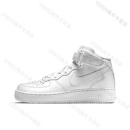 耐克（NIKE）Air Force 1空軍一號(hào) 輕便 男女時(shí)尚 休閑低幫運(yùn)動(dòng)板鞋 366731-100中幫_純白色 36.5