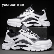 意爾康男鞋夏季透氣薄款網(wǎng)面鞋子百搭男士休閑運動(dòng)旅游 白/黑【薄網(wǎng)款】 39 【標準運動(dòng)鞋碼】