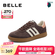 百麗（Belle）錦鯉德訓(xùn)鞋女鞋子商場(chǎng)同款銀色休閑運(yùn)動(dòng)小白鞋板鞋A6P1DAM4 玫瑰云海 38 (240mm)