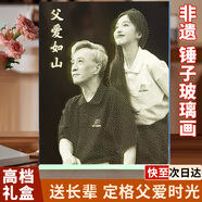 山迪錘子畫(huà)定制玻璃畫(huà)人像照片私人定制七夕生日禮物送女友老婆紀念日 長(cháng)輩生日禮物-20*30[來(lái)圖定制]