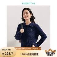茵曼（INMAN）毛衣女POLO領(lǐng)2025春季套頭針織衫女裝新款通勤長袖毛衣上衣 寶藍(lán)色 M