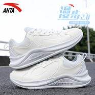 anta kids安踏漫步女鞋運(yùn)動鞋2025夏季新款休閑鞋子女款輕便透氣減震跑步鞋 5553F-6象牙白【皮面-新漫步】 35.5 (內(nèi)長221mm)