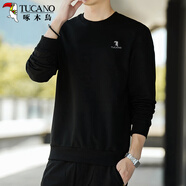 啄木鳥（TUCANO）衛(wèi)衣男士潮流寬松圓領(lǐng)長(zhǎng)袖t恤學(xué)生時(shí)尚休閑套頭上衣男 黑色A 2XL 