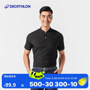 迪卡儂官網(wǎng)運動(dòng)polo衫超輕速干短袖男T恤透氣保羅INESIS黑色S4226170