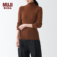 無印良品（MUJI）女式 羅紋可水洗高領(lǐng)毛衣 長袖打底針織衫上衣毛衫 BAG01A1A 磚紅色 S 155/80A