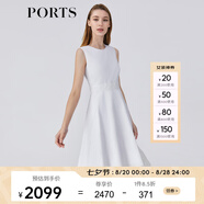 PORTS寶姿春夏新品女裝正常小領(lǐng)型無(wú)袖中長(cháng)連衣裙LM8D108MWC064 奶白色 M (6)