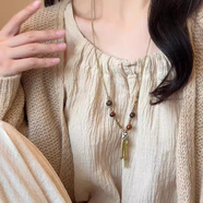 薇施妮（WEISHINI）復(fù)古做舊長(zhǎng)款串珠疊戴項(xiàng)鏈女波西米亞民族風(fēng)毛衣鏈小眾設(shè)計(jì)感配飾 流蘇長(zhǎng)款項(xiàng)鏈 B07-302