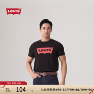 Levi's李維斯情侶美式寬松印花簡約舒適潮流純棉圓領(lǐng)短袖T恤情侶衣櫥 黑色 002A0-0001 L