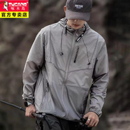 啄木鳥(niǎo)（TUCANO）冰絲防曬衣男士夏秋季戶(hù)外運動(dòng)輕薄透氣防紫外線(xiàn)釣魚(yú)服防曬服外套 QS8639灰色【收藏加購優(yōu)先發(fā)貨】 2XL 160-175斤