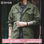 馬登工裝 美式復(fù)古軍綠M65野戰(zhàn)夾克阿美咔嘰外套多口袋男士上衣 軍綠色 L