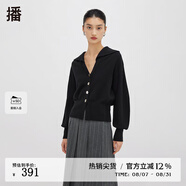 播V領(lǐng)針織開衫女商場同款秋冬新款韓版休閑短款毛衣BDQ4UD0994 K40黑色 L