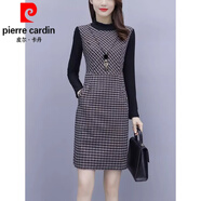 皮爾卡丹（pierre cardin）氣質(zhì)連衣裙女春秋2024新款小個(gè)子秋冬季假兩件毛衣裙子內(nèi)搭配大衣 圖片色(薄款) 2XL (125-135斤)