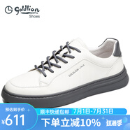 金利來(lái)男鞋2025四季款男士時(shí)尚小白鞋男休閑鞋男百搭透氣柔軟舒適板鞋男 白色系帶 40 （歐碼，偏大一碼）