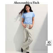 ABERCROMBIE & FITCH【百搭純色】女裝25夏季經(jīng)典小麋鹿修身圓領短袖T恤KI139-5759 天藍色 XXS (160/80A)
