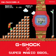 卡西歐（CASIO） 男表g-shock運(yùn)動數(shù)字小方表電子表復(fù)古方形小黑表手表男 DW-5600SMB-4PR馬里奧聯(lián)名