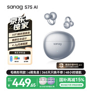 SANAG塞那S7S AI骨傳導藍牙耳機概念耳夾式耳機降噪無(wú)線(xiàn)翻譯運動(dòng)開(kāi)放式 適用于小米蘋(píng)果 月光銀