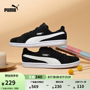 彪馬（PUMA）復(fù)古休閑黑白薄底板鞋男女款經(jīng)典百搭運動鞋SMASH 361730 黑色-白-01 36