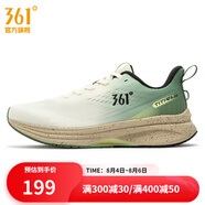 361度男鞋運動(dòng)鞋秋季新款361度男穩定跑鞋 西米色/野外綠 39