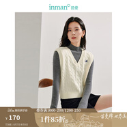 茵曼（INMAN）針織馬甲女老錢(qián)風(fēng)V領(lǐng)薄2025秋冬女裝新款學(xué)院風(fēng)內搭毛衣上 梨花杏 S